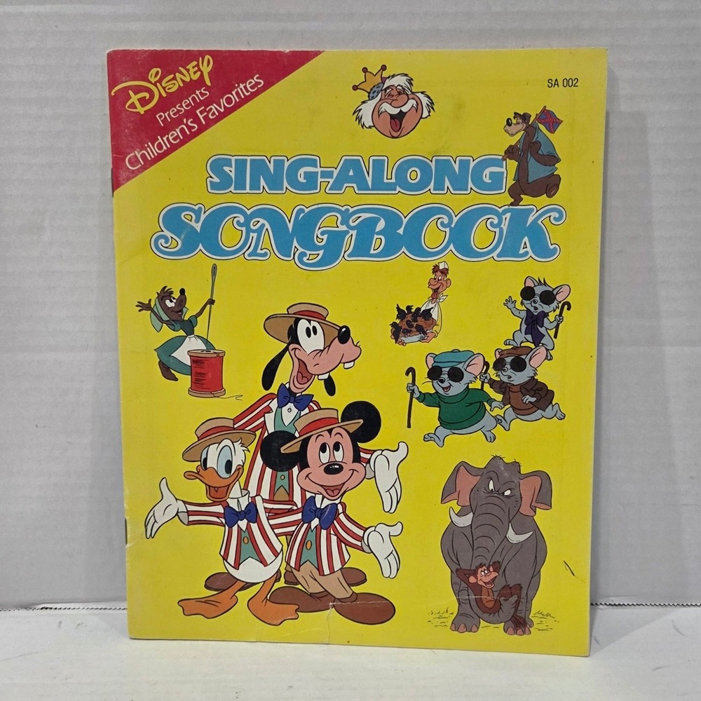 Vintage Disney Childrens Favorites Sing-Along Songbook 1986 Mickey Mouse SA 002